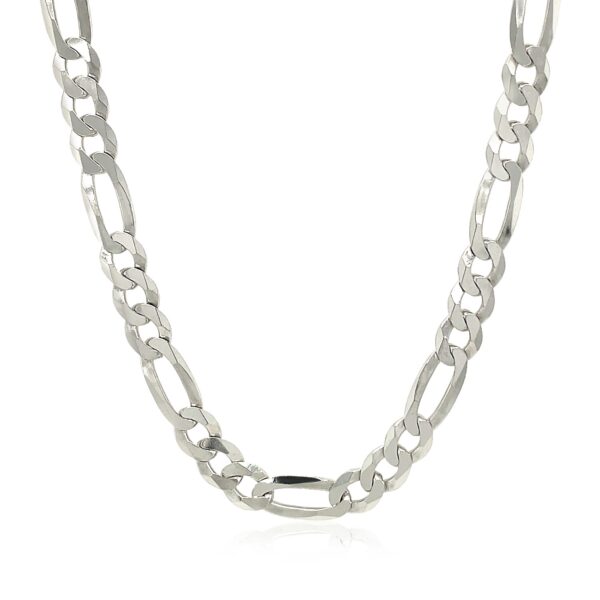 Rhodium Plated Sterling Silver Figaro Style Chain (5.40 mm) - alternate view 2