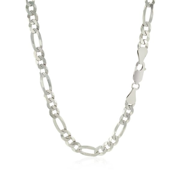 Rhodium Plated Sterling Silver Figaro Style Chain (5.40 mm) - alternate view 3