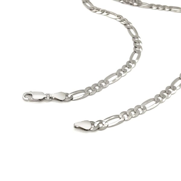 Rhodium Plated Sterling Silver Figaro Style Chain (5.40 mm) - alternate view 4