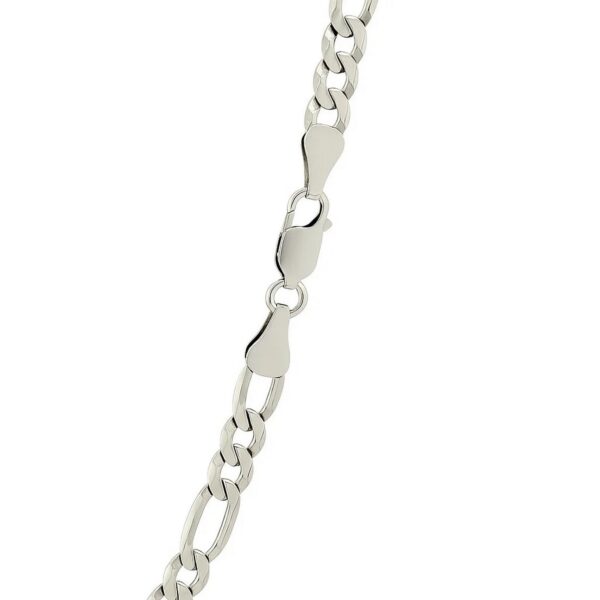 Rhodium Plated Sterling Silver Figaro Style Chain (5.40 mm) - alternate view 5