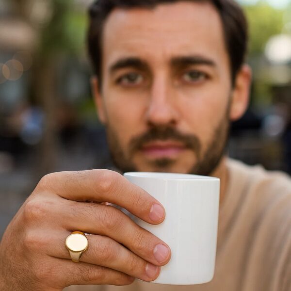 14K Yellow Gold Oval Signet Ring - alternate view 5