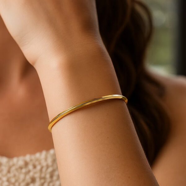 14K Yellow Gold Knife Edge Bangle - alternate view 5