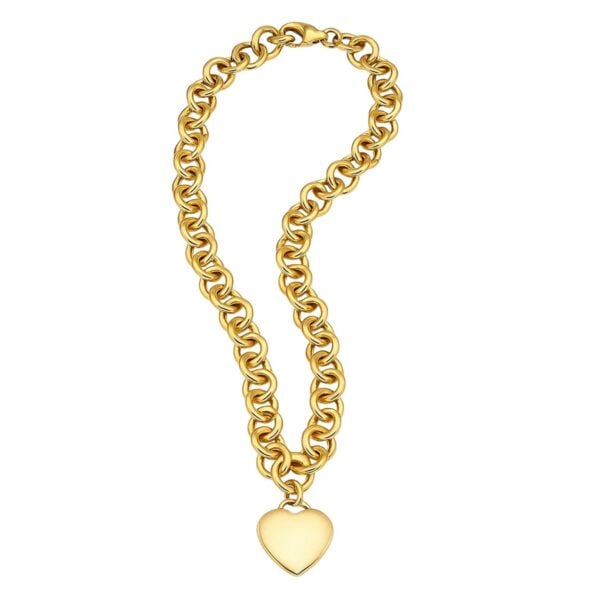 14k Yellow Gold Rolo Link Necklace (11.40 mm) - alternate view 4