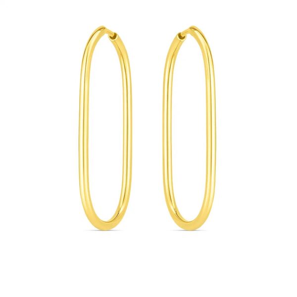 14k Yellow Gold Endless Large Paperclip Hoop Earrings - alternate view 2