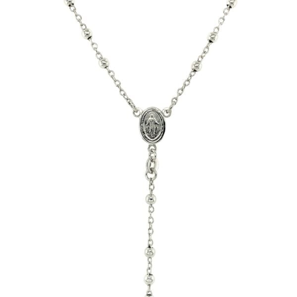 Fine Rosary Chain and Bead Necklace in Sterling Silver - alternate view 2
