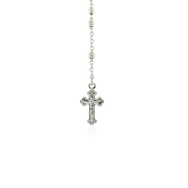 Fine Rosary Chain and Bead Necklace in Sterling Silver - alternate view 3
