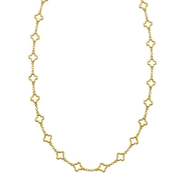 14K Yellow Gold Clover Link Necklace (7.00 mm)