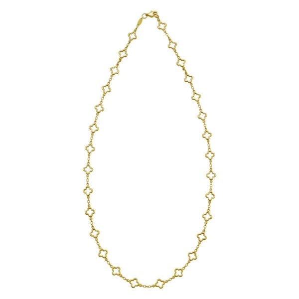 14K Yellow Gold Clover Link Necklace (7.00 mm) - alternate view 2