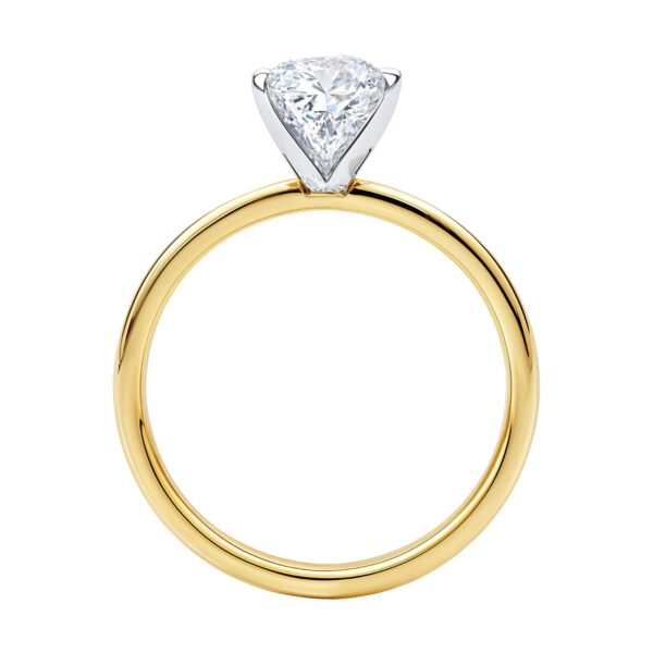 1.50Ct Princess Lab Grown IGI G/VS1 Diamond Ring in 14K Yellow Gold - alternate view 4