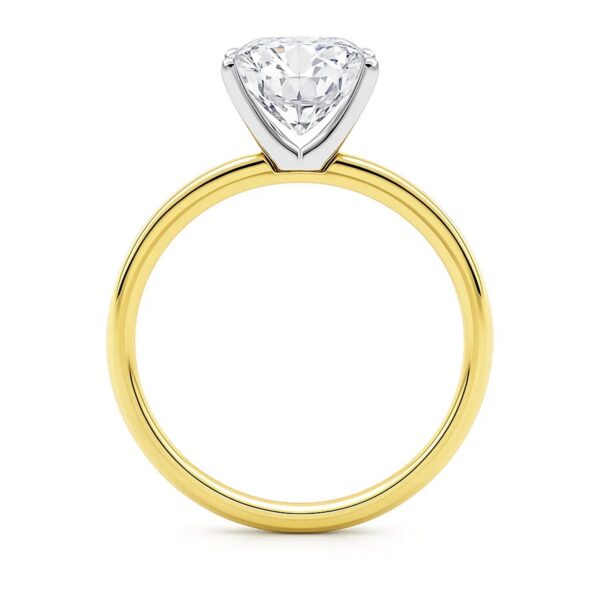 5 Carat Cushion Lab Grown IGI G/VS1 Diamond Solitaire Ring in 10K Yellow Gold - alternate view 4