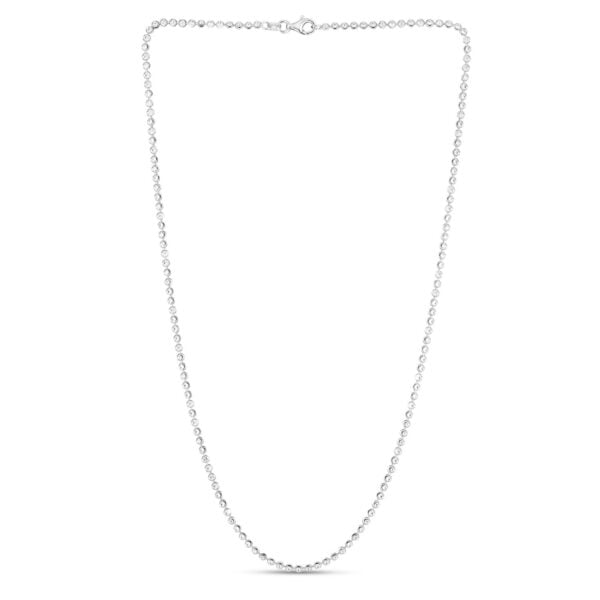 Sterling Silver Rhodium Plated Moon Cut Bead Chain (2.50 mm) - alternate view 2