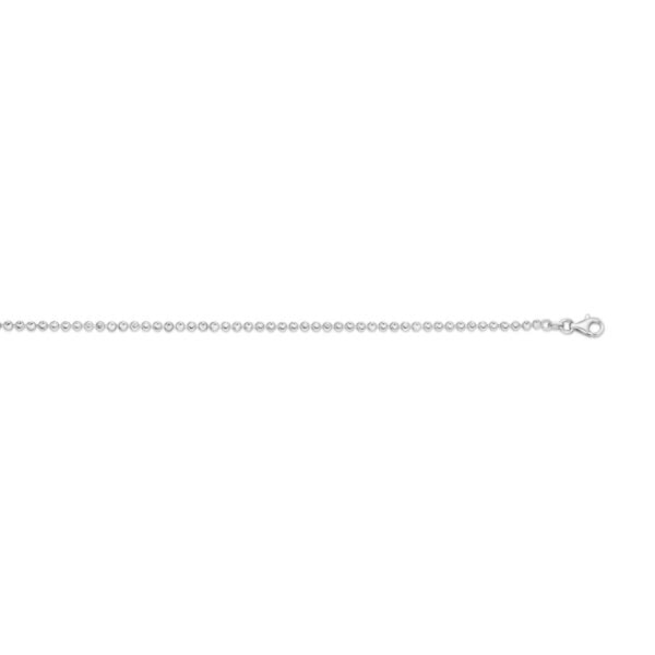 Sterling Silver Rhodium Plated Moon Cut Bead Chain (2.50 mm) - alternate view 3
