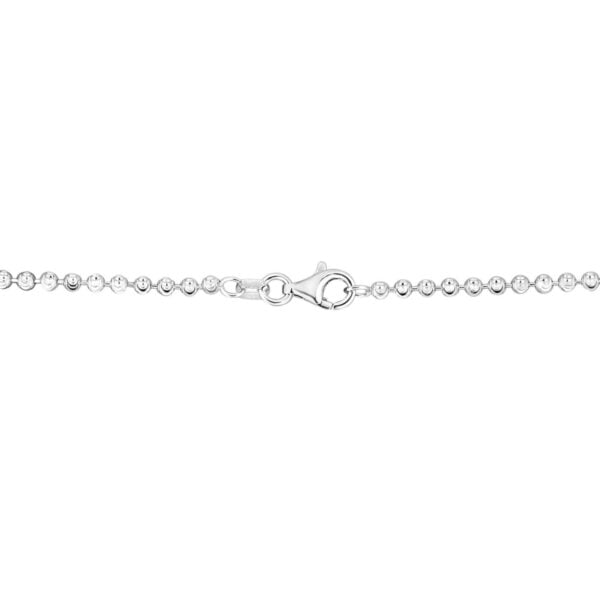 Sterling Silver Rhodium Plated Moon Cut Bead Chain (2.50 mm) - alternate view 4
