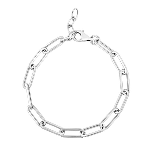 Sterling Silver Wide Paperclip Chain Bracelet (5.90 mm) - alternate view 2