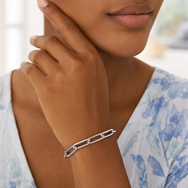Sterling Silver Wide Paperclip Chain Bracelet (5.90 mm) - alternate view 4