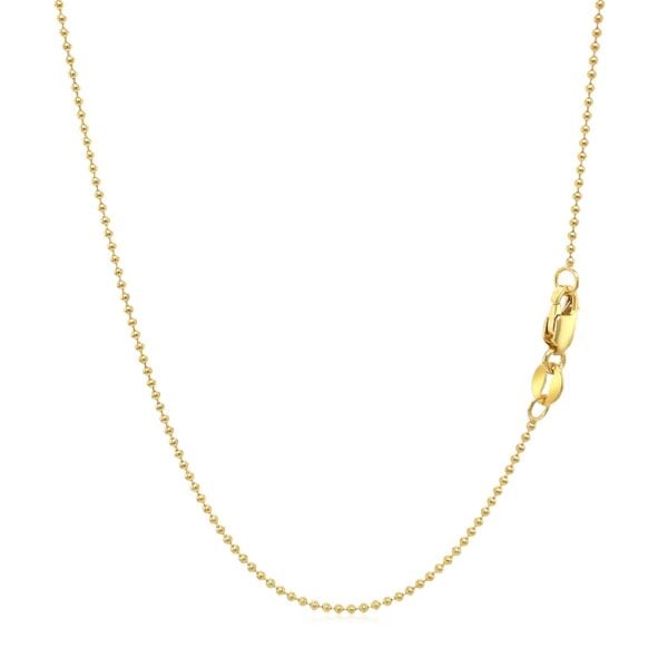14k Yellow Gold Bead Chain 1.0mm (1.00 mm) - alternate view 3
