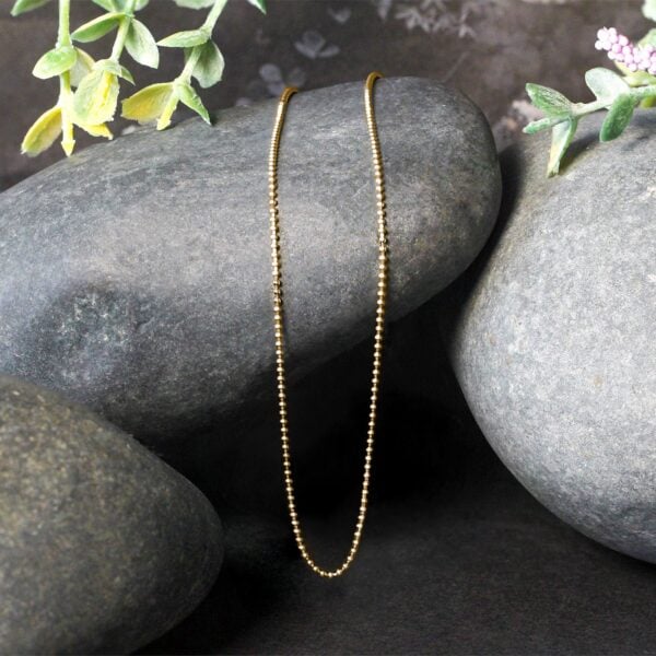 14k Yellow Gold Bead Chain 1.0mm (1.00 mm) - alternate view 4