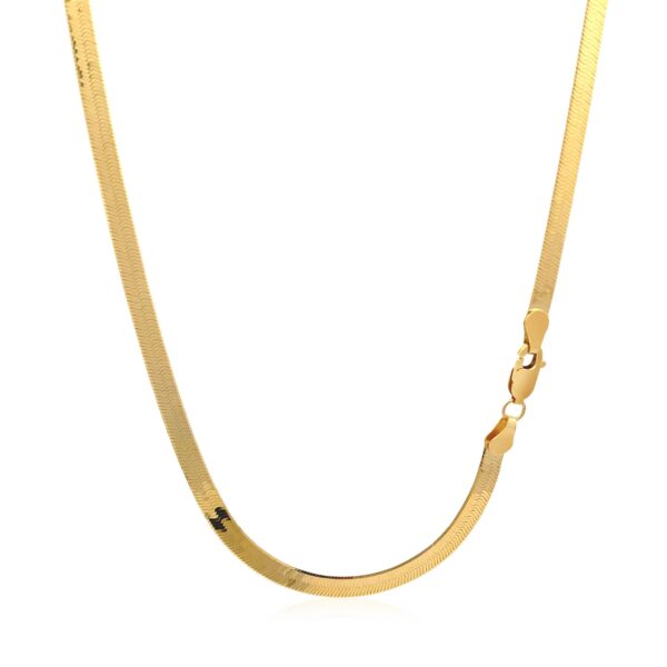 14k Yellow Gold Super Flex Herringbone Chain (3.80 mm) - alternate view 3