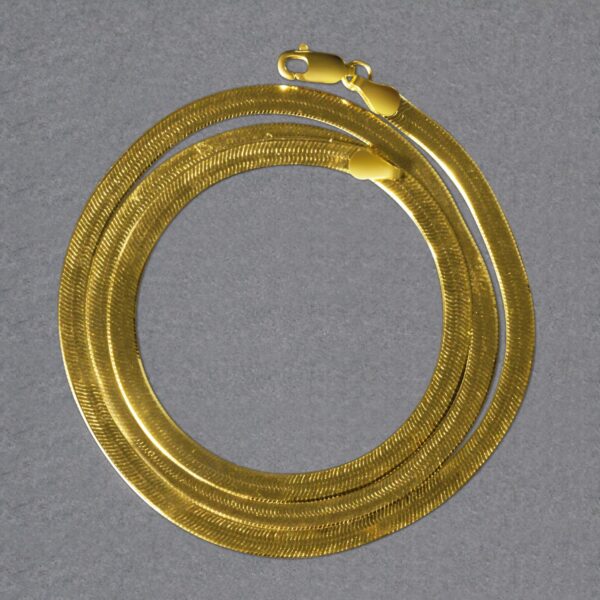 14k Yellow Gold Super Flex Herringbone Chain (3.80 mm) - alternate view 5