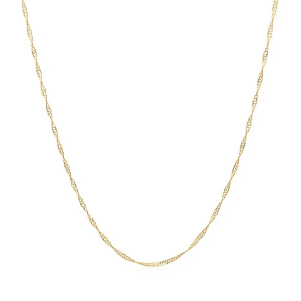 14k Yellow Gold Singapore Chain 0.6mm (0.60 mm) - alternate view 2