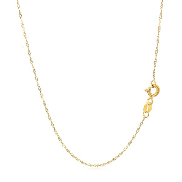 14k Yellow Gold Singapore Chain 0.6mm (0.60 mm) - alternate view 3