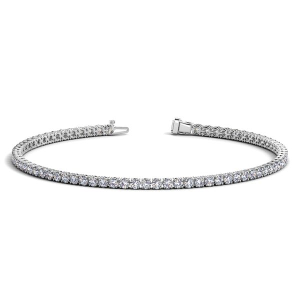 Lab Grown Round Diamond Tennis Bracelet in 14k White Gold (2 cctw F/G VS2/SI1) - F-G
