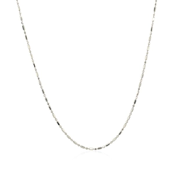 14k White Gold Diamond-Cut Bead Chain (0.90 mm) - alternate view 2