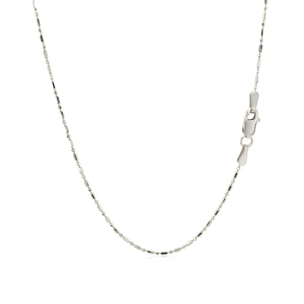 14k White Gold Diamond-Cut Bead Chain (0.90 mm) - alternate view 3