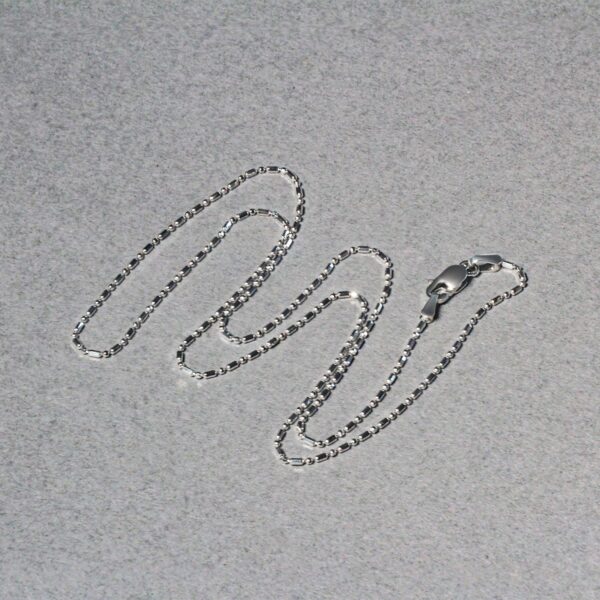 14k White Gold Diamond-Cut Bead Chain (0.90 mm) - alternate view 5