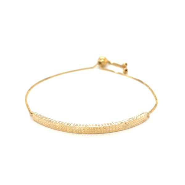 14k Yellow Gold Chain Bar Lariat Style Bracelet (1.00 mm) - alternate view 3