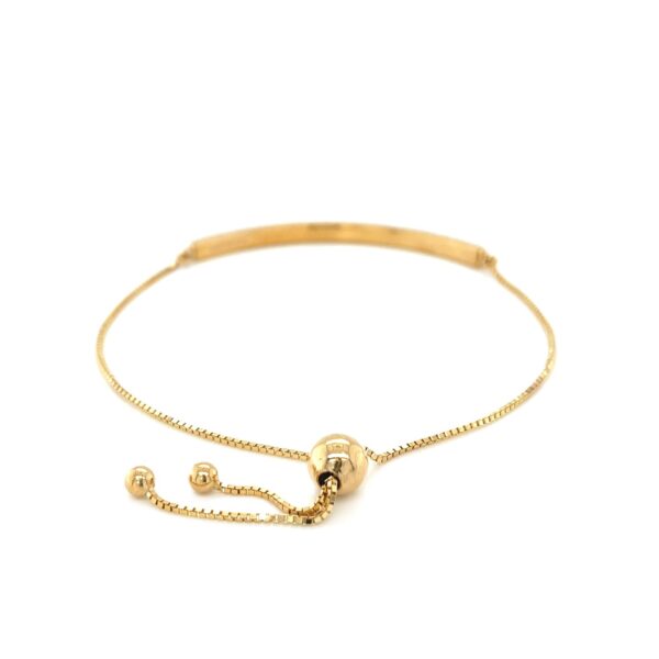 14k Yellow Gold Chain Bar Lariat Style Bracelet (1.00 mm) - alternate view 4