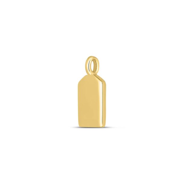 14k Yellow Gold Mini Tag Charm - alternate view 2