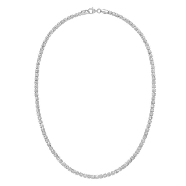 Sterling Silver Rhodium Plated Ice Barrel Chain (3.80 mm) - alternate view 3