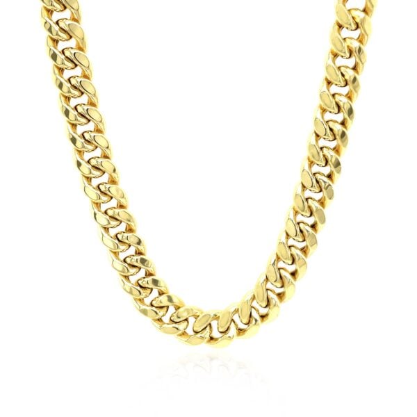 7.25mm 10k Yellow Gold Semi Solid Miami Cuban Chain - alternate view 2