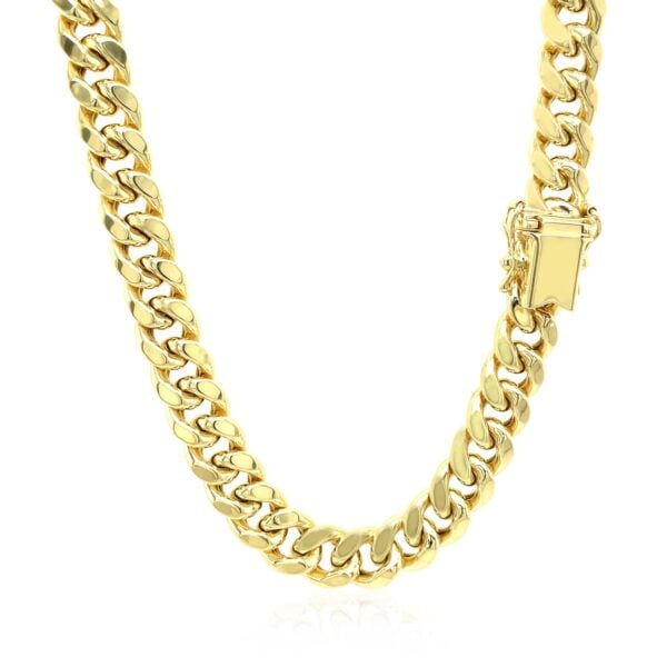 7.25mm 10k Yellow Gold Semi Solid Miami Cuban Chain - alternate view 3
