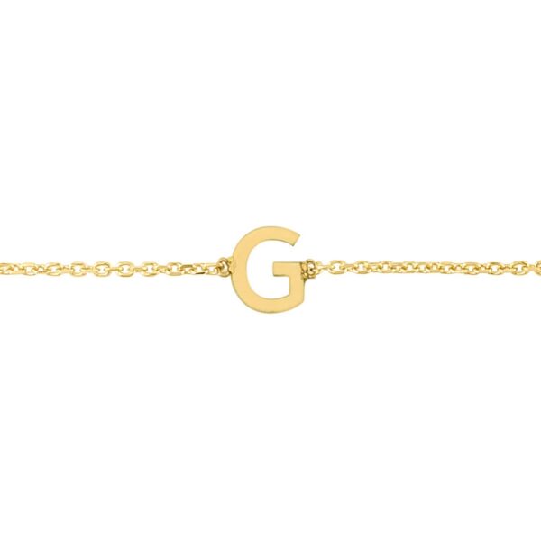 14K Yellow Gold Mini Initial G Bracelet - alternate view 3