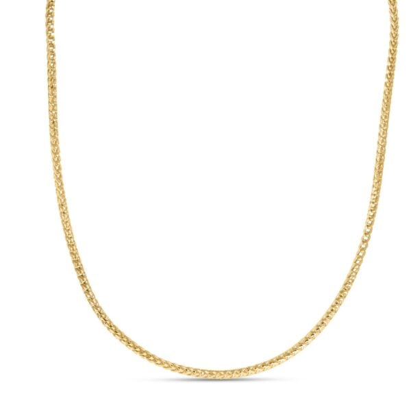 Sterling Silver Yellow Gold Plated Diamond Cut Franco Chain (3.20 mm) - alternate view 2