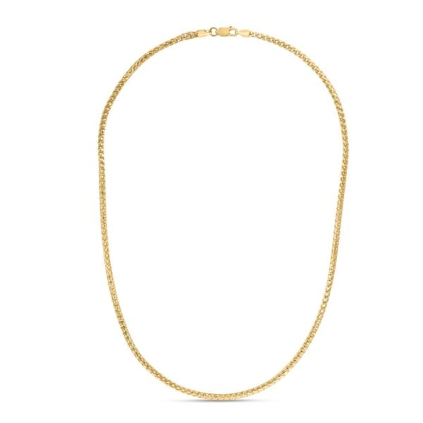 Sterling Silver Yellow Gold Plated Diamond Cut Franco Chain (3.20 mm) - alternate view 3