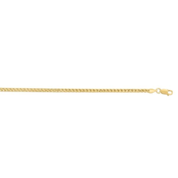 Sterling Silver Yellow Gold Plated Diamond Cut Franco Chain (3.20 mm) - alternate view 4
