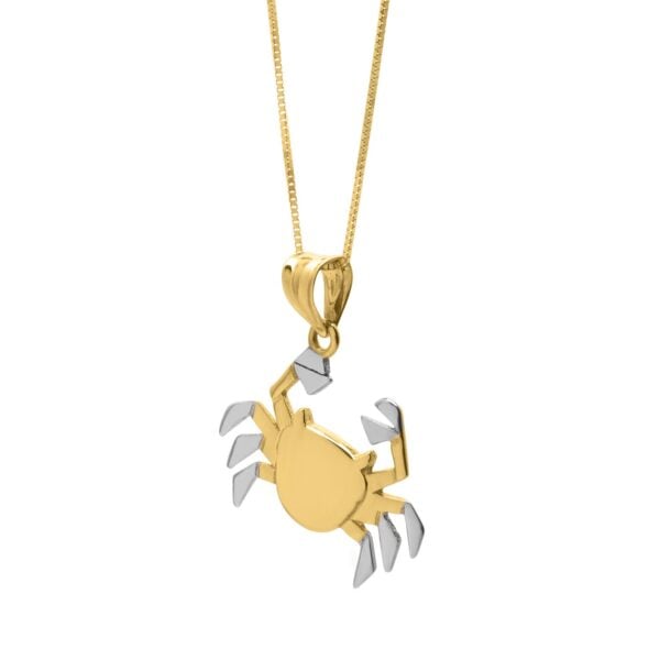 Crab Necklace in 10K Two Tone Yellow Gold - Two-Tone Gold