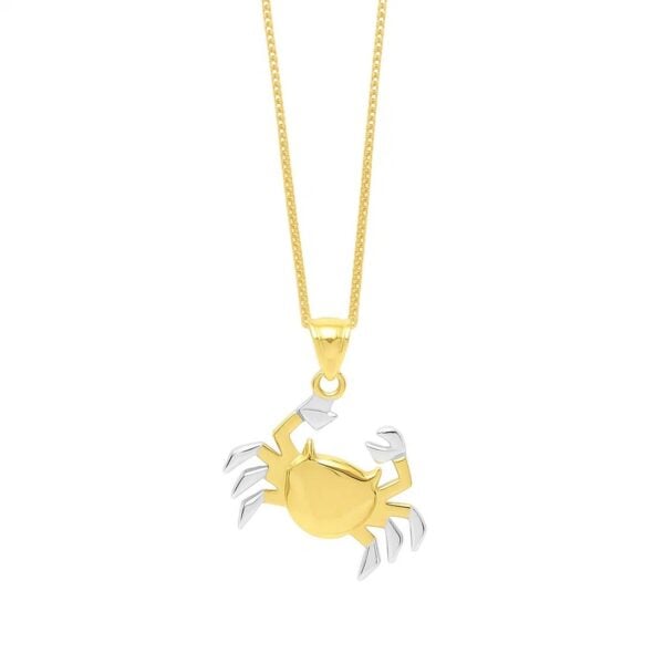 Crab Necklace in 10K Two Tone Yellow Gold - Two-Tone Gold - alternate view 3