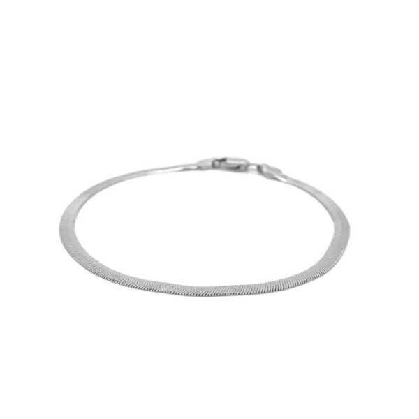 14k White Gold Super Flex Herringbone Bracelet (2.80 mm) - alternate view 2