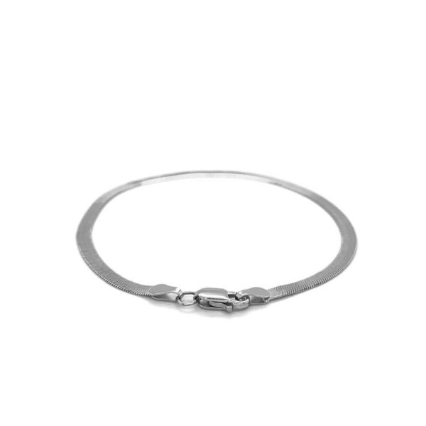 14k White Gold Super Flex Herringbone Bracelet (2.80 mm) - alternate view 3
