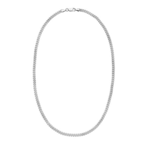 Sterling Silver Rhodium Plated Vintage Puffed Miami Cuban Chain (4.10 mm) - alternate view 3