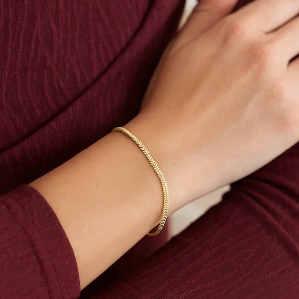 14K Yellow Gold Oval Snake Chain Bracelet (2.60 mm) - alternate view 4