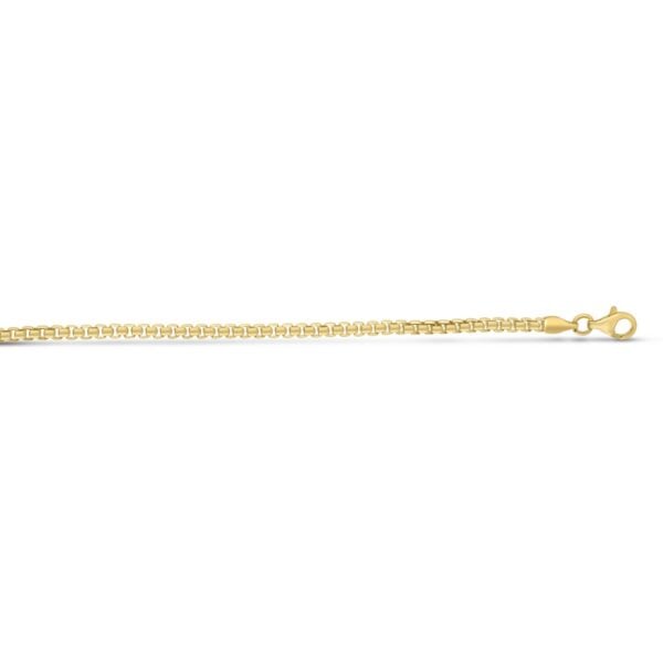Sterling Silver Yellow Gold Plated Round Box Chain (2.60 mm) - alternate view 2