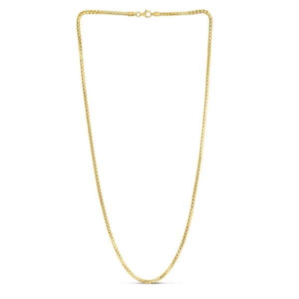 Sterling Silver Yellow Gold Plated Round Box Chain (2.60 mm) - alternate view 3