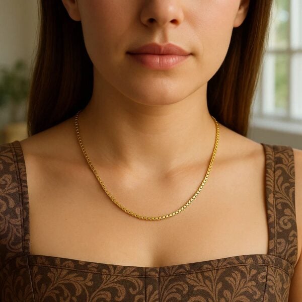 Sterling Silver Yellow Gold Plated Round Box Chain (2.60 mm) - alternate view 5