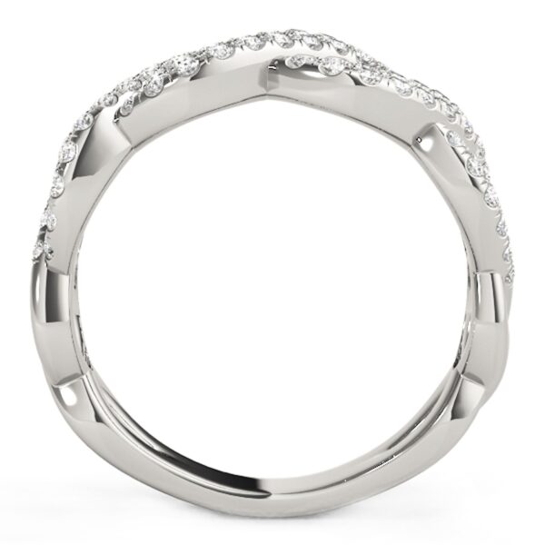 Diamond Studded Interlocking Waves Ring in 14k White Gold (5/8 cttw) - alternate view 3