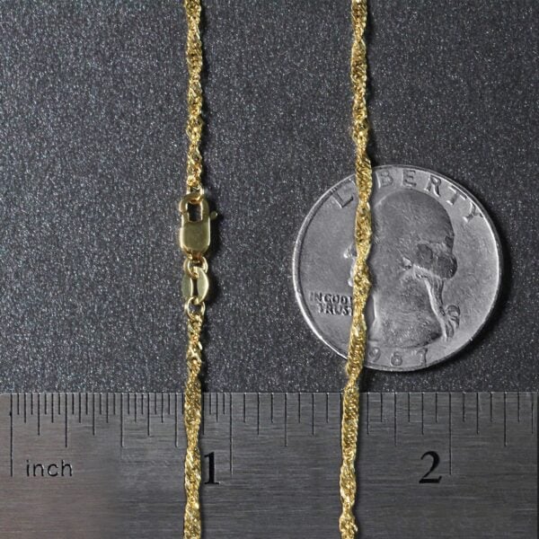 10k Yellow Gold Singapore Chain (1.80 mm) - alternate view 5